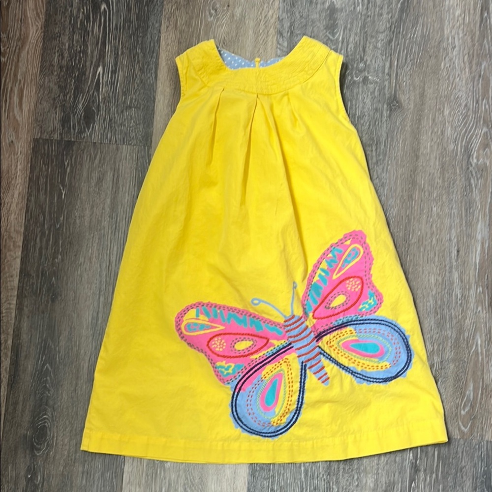 Boden Yellow Pleated A-Line Dress